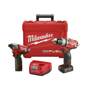 Milwaukee 2594-22 M12 FUEL 12V Cordless Lithium-Ion 1\/2 in. Drill Driver & Impact Driver Combo Kit