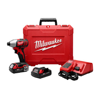 Milwaukee 2656-22CT M18 18V Cordless Lithium-Ion 1\/4 in. Hex Compact Impact Driver Kit Milwaukee 2656-22CT M18 18V Cordless Lithium-Ion 1\/4 in. Hex Compact Impact Driver Kit