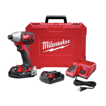 Milwaukee 2657-22CT M18 18V Cordless Lithium-Ion 2-Speed 1\/4 in. Hex Impact Driver Kit