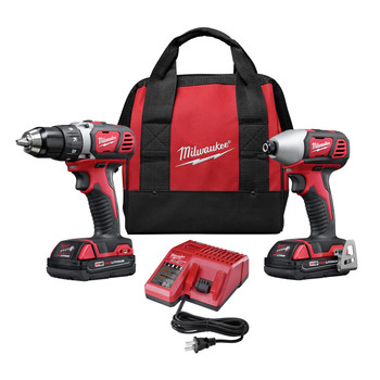 Milwaukee 2691-22 M18 18V Cordless Lithium-Ion 1\/2 in. Drill Driver and Impact Driver High Performance Combo Kit