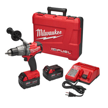 Milwaukee 2704-22 FUEL M18 18V 5.0 Ah Cordless Lithium-Ion 1\/2 in. Hammer Drill Driver Kit