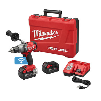 Milwaukee 2706-22 M18 FUEL 18V 5.0 Ah Cordless Lithium-Ion 1\/2 in. Hammer Drill Driver Kit with ONE-KEY Connectivity