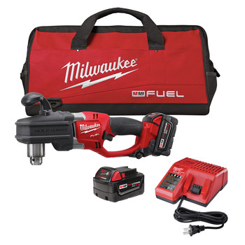 Milwaukee 2708-22 M18 FUEL 18V Cordless Lithium-Ion HOLE HAWG Right Angle Drill with QUIK-LOK Kit