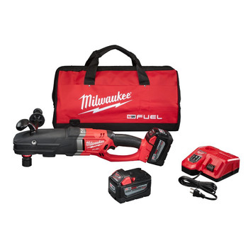 Milwaukee 2711-22HD M18 FUEL 18V 9.0 Ah Cordless Lithium-Ion Quik-Lok Super Hawg Right Angle Drill Kit