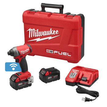 Milwaukee 2757-22 M18 FUEL 18V 5.0 Ah Cordless Lithium-Ion 1\/4 in. Hex Impact Driver Kit with ONE-KEY Connectivity