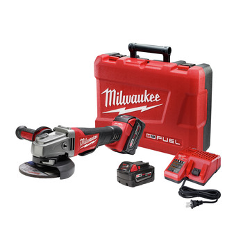 Milwaukee 2780-22 M18 FUEL 18V Cordless 4-1\/2 in. - 5 in. Paddle Switch Grinder with 2 REDLITHIUM Batteries