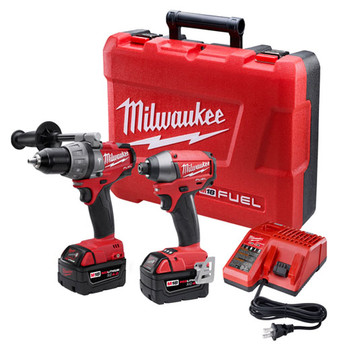 Milwaukee 2797-22 M18 FUEL 18V Cordless Lithium-Ion 1\/2 in. Hammer Drill Driver and Impact Driver Combo Kit