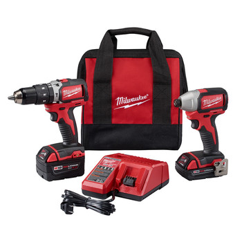 Milwaukee 2799-22CX M18 Cordless Lithium-Ion Compact Brushless Hammer Drill and Impact Combo Kit