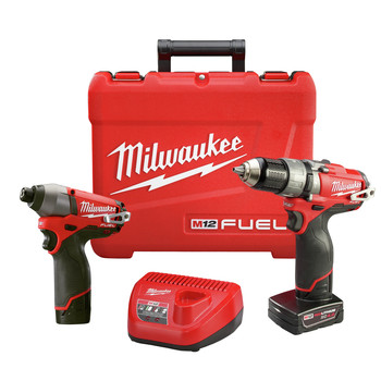 Milwaukee 2597-82 M12 FUEL 12V Cordless Lithium-Ion 1\/2 in. Hammer Drill Driver & Impact Driver Combo Kit
