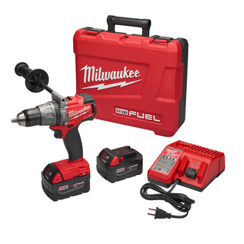 Milwaukee 2704-82 FUEL M18 18V 5.0 Ah Cordless Lithium-Ion 1\/2 in. Hammer Drill Driver Kit