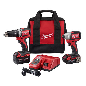 Milwaukee 2799-82CX M18 Cordless Lithium-Ion Compact Brushless Hammer Drill and Impact Combo Kit