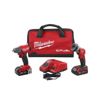Milwaukee 2895-22CT M18 FUEL 3/8 in. Compact Impact Wrench with LED Work Light Milwaukee 2895-22CT M18 FUEL 3/8 in. Compact Impact Wrench with LED Work Light