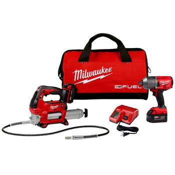 Milwaukee 2767-22GG M18 FUEL 1/2 in. High Torque Impact Wrench with Friction Ring and Free Grease Gun Kit Milwaukee 2767-22GG M18 FUEL 1/2 in. High Torque Impact Wrench with Friction Ring and Free Grease Gun Kit