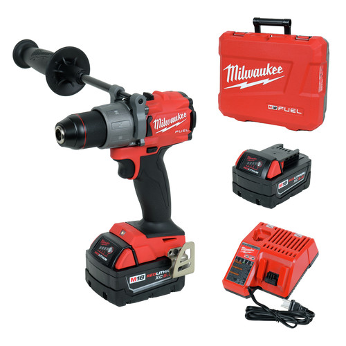 Milwaukee 2804 22 M18 Fuel Lithium Ion 1 2 In Cordless Hammer Drill Kit 5 Ah Cpo Milwaukee