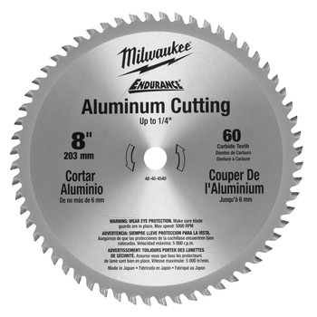 Milwaukee 48-40-4540 8 in. Aluminum Circular Saw Blade (60 Tooth) Milwaukee 48-40-4540 8 in. Aluminum Circular Saw Blade (60 Tooth)