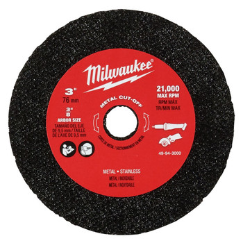Milwaukee 49-94-3000 3 in. Metal Cut Off Wheel 3/pk. Milwaukee 49-94-3000 3 in. Metal Cut Off Wheel 3/pk.