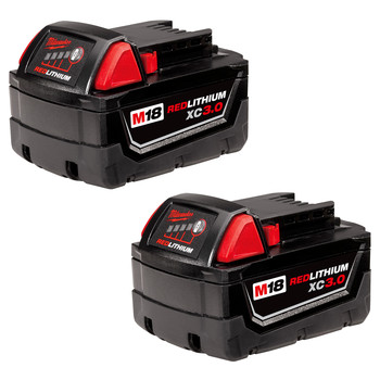 Milwaukee 48-11-1822 M18 REDLITHIUM XC 3 Ah Lithium-Ion High Capacity Battery (2-Pack) Milwaukee 48-11-1822 M18 REDLITHIUM XC 3 Ah Lithium-Ion High Capacity Battery (2-Pack)