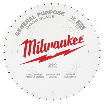 Milwaukee 48-40-1220 12 in. 44T General Purpose Circular Saw Blade Milwaukee 48-40-1220 12 in. 44T General Purpose Circular Saw Blade