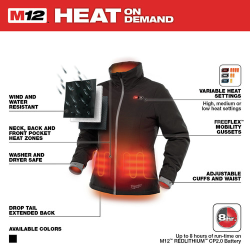 Milwaukee 232B21M M12 Heated Women's Softshell Jacket Kit Black