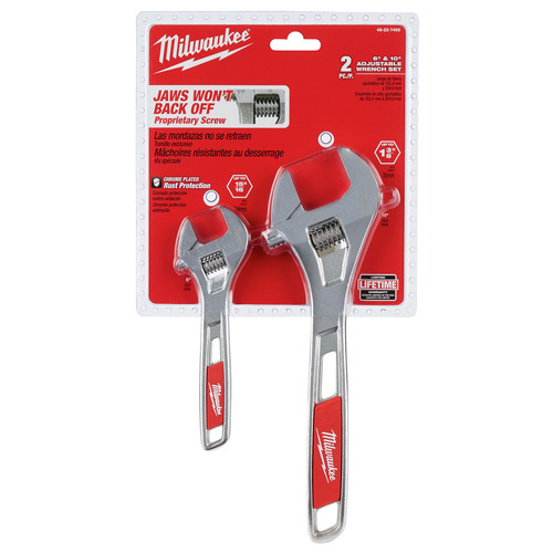 Milwaukee 48227400 2Piece 6 in. and 10 in. Adjustable Wrench Set