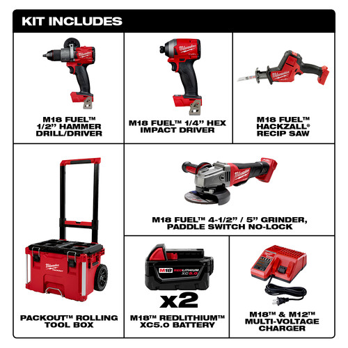 Milwaukee 2997 24po M18 Fuel Lithium Ion 4 Tool With Packout