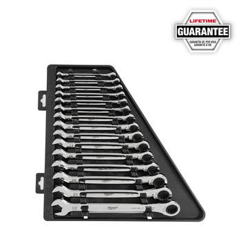 Milwaukee 48-22-9516 15 Pc Ratcheting Combination Wrench Set - Metric Milwaukee 48-22-9516 15 Pc Ratcheting Combination Wrench Set - Metric