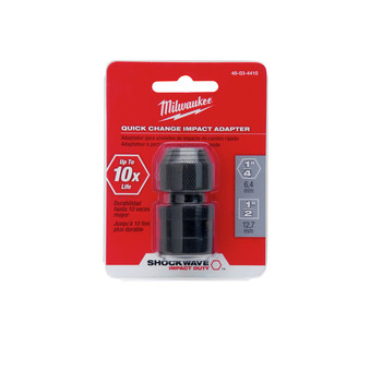 Milwaukee 48-03-4410 1/2 in. Square x 1/4 in. Hex Shockwave Impact Adapter Milwaukee 48-03-4410 1/2 in. Square x 1/4 in. Hex Shockwave Impact Adapter