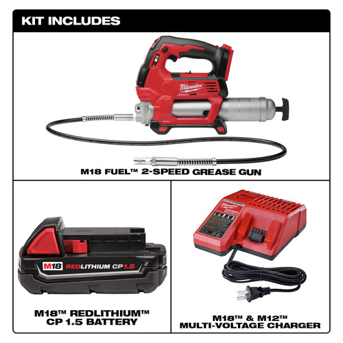 Milwaukee 2646 21ct M18 18v Lithium Ion 2 Speed Cordless Grease Gun Kit Cpo Milwaukee