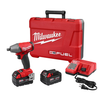 Milwaukee 2755-22 M18 FUEL 5.0 Ah Cordless Lithium-Ion 1/2 in. Compact Impact Wrench with Pin Detent Kit Milwaukee 2755-22 M18 FUEL 5.0 Ah Cordless Lithium-Ion 1/2 in. Compact Impact Wrench with Pin Detent Kit
