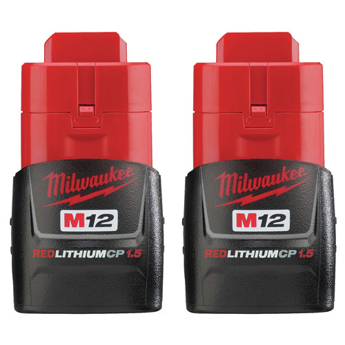 Milwaukee 48 11 2411 M12 Redlithium Cp 1 5 Ah Lithium Ion Compact Battery 2 Pack Cpo Milwaukee
