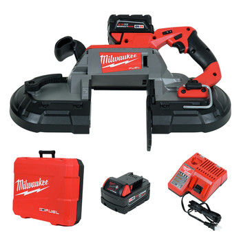 Milwaukee 2729-22 M18 FUEL Cordless Lithium-Ion Deep Cut Band Saw with 2 XC 5.0 Ah Batteries Milwaukee 2729-22 M18 FUEL Cordless Lithium-Ion Deep Cut Band Saw with 2 XC 5.0 Ah Batteries