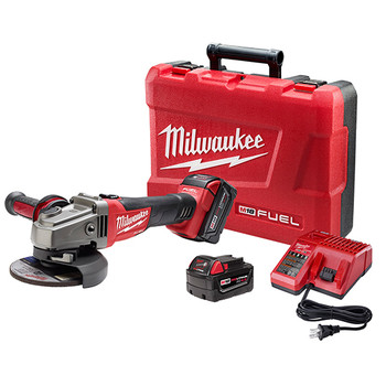 Milwaukee 2781-22 M18 FUEL 4-1/2 in. - 5 in. Slide Switch Grinder with Lock-On and 2 REDLITHIUM Batteries Milwaukee 2781-22 M18 FUEL 4-1/2 in. - 5 in. Slide Switch Grinder with Lock-On and 2 REDLITHIUM Batteries
