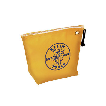 CASES AND BAGS | Klein Tools 5539YEL 10 in. x 3.5 in. x 8 in. Canvas Zipper Consumables Tool Pouch - Yellow