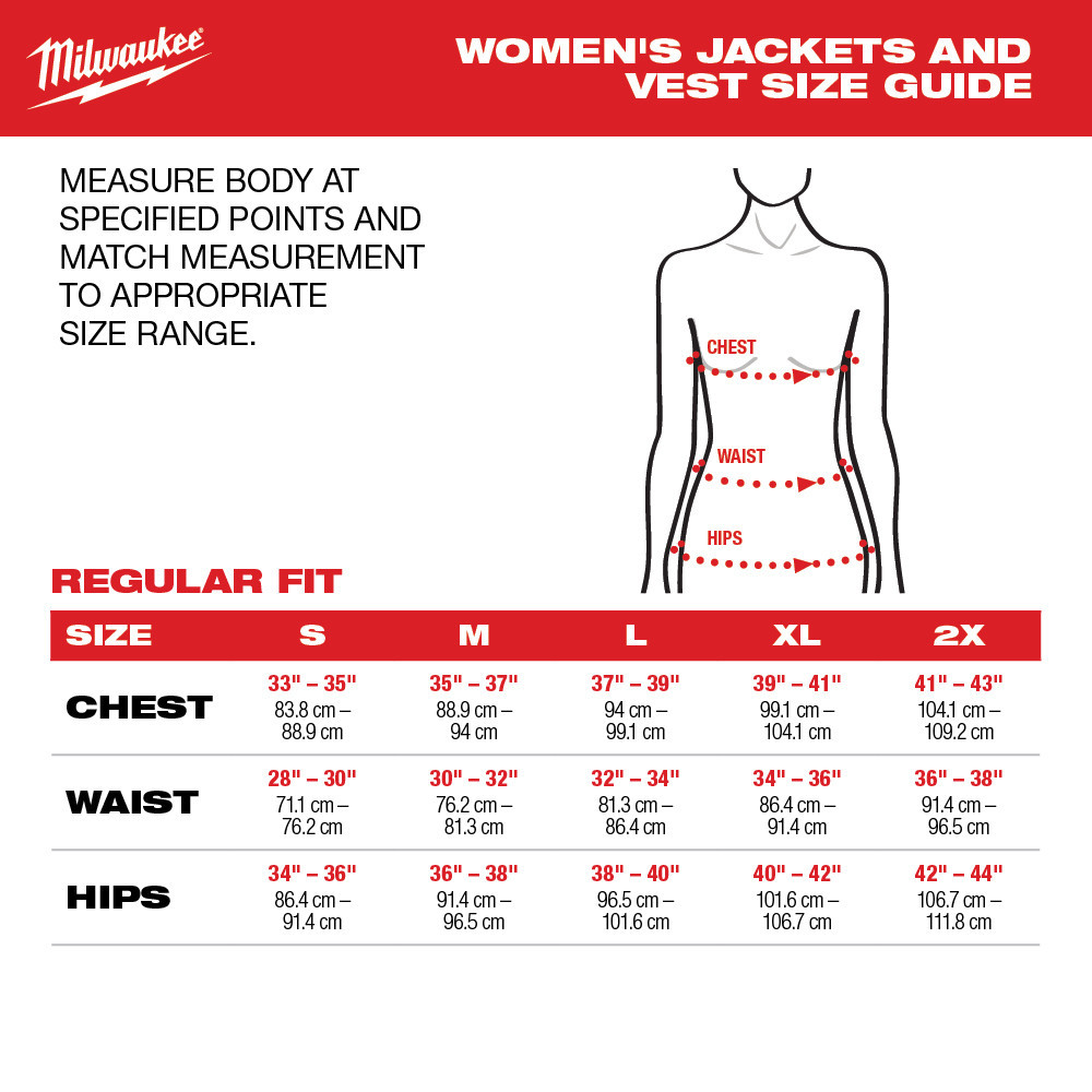 Milwaukee 333B-20XL M12 12V Li-Ion Heated Women's AXIS Vest (Vest Only ...