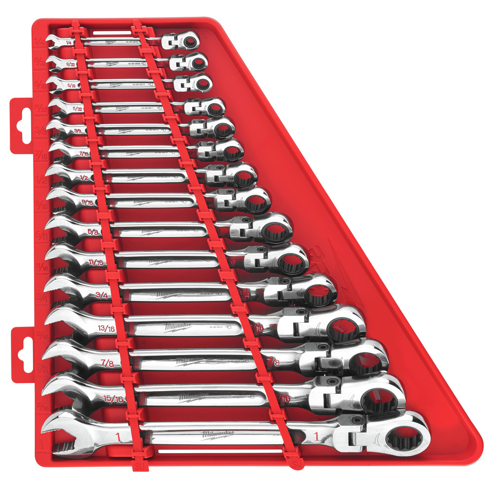 Milwaukee 48229413 15Piece SAE Flex Head Ratcheting Combination