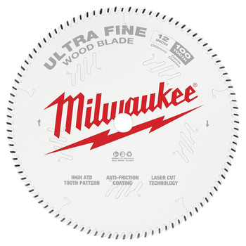 Milwaukee 48-40-1228 12 in. 100T Ultra Fine Finish Circular Saw Blade Milwaukee 48-40-1228 12 in. 100T Ultra Fine Finish Circular Saw Blade