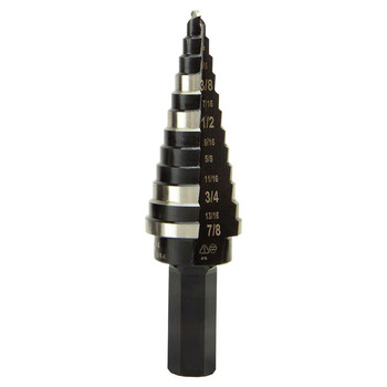DRILL DRIVER BITS | Klein Tools 3/16 in. - 7/8 in. #14 Double-Fluted Step Drill Bit