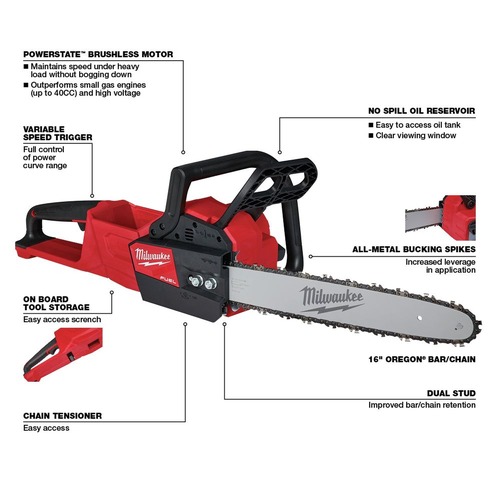 Milwaukee 2727 20 M18 Fuel 16 In Chainsaw Tool Only Cpo Milwaukee