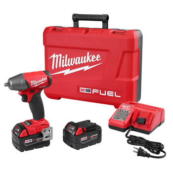 Milwaukee 2754-22 M18 FUEL 5.0 Ah Cordless Lithium-Ion 3/8 in. Compact Impact Wrench with Friction Ring Kit Milwaukee 2754-22 M18 FUEL 5.0 Ah Cordless Lithium-Ion 3/8 in. Compact Impact Wrench with Friction Ring Kit