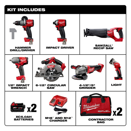 Milwaukee 299727 M18 FUEL 7Tool Combo Kit
