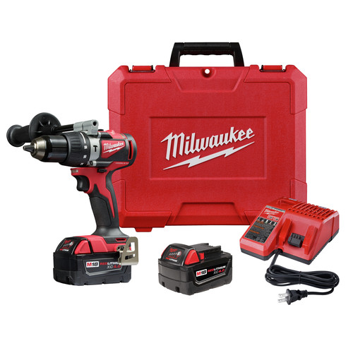 Milwaukee 2902 22 M18 Lithium Ion Brushless 1 2 In Cordless Hammer Drill Kit 4 Ah Cpo Milwaukee