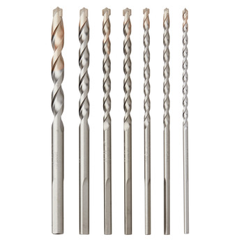 Milwaukee 48-20-8852 7 Pc 3-Flat Secure-Grip Hammer-Drill Bit Set Milwaukee 48-20-8852 7 Pc 3-Flat Secure-Grip Hammer-Drill Bit Set