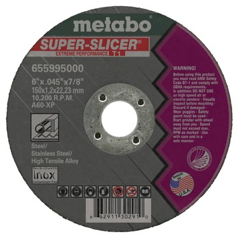 GRINDING WHEELS | Metabo US655995050 50-Piece A60XP Super Slicer T1 6 in. x 0.45 in. x 7/8 in. Cutting Wheel Pack