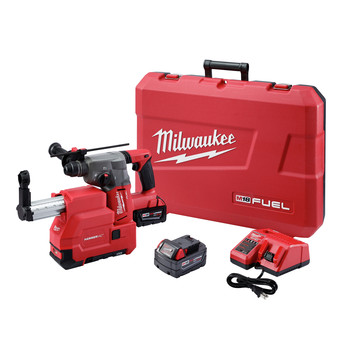 Milwaukee 2715-22DE M18 FUEL Lithium-Ion 1-1/8 in. SDS Plus Rotary Hammer and HAMMERVAC Dedicated Dust Extractor Kit Milwaukee 2715-22DE M18 FUEL Lithium-Ion 1-1/8 in. SDS Plus Rotary Hammer and HAMMERVAC Dedicated Dust Extractor Kit
