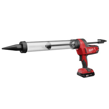 Milwaukee 2643-21CT M18 18V Cordless Lithium-Ion Caulk/Adhesive Gun with 20 oz. Clear Barrel Sausage Style Carriage Milwaukee 2643-21CT M18 18V Cordless Lithium-Ion Caulk/Adhesive Gun with 20 oz. Clear Barrel Sausage Style Carriage