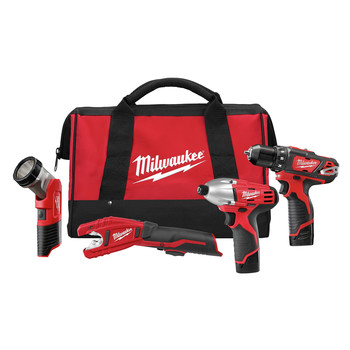 Milwaukee 2499-24 M12 Lithium-Ion 4-Tool Combo Kit Milwaukee 2499-24 M12 Lithium-Ion 4-Tool Combo Kit