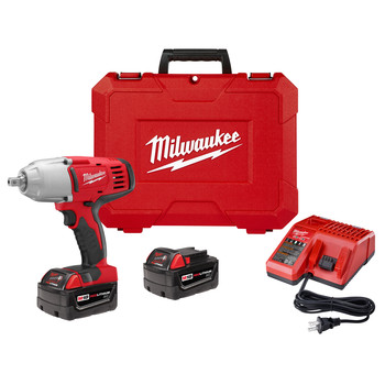 Milwaukee 2662-22 M18 18V Cordless 1/2 in. Lithium-Ion High Torque Impact Wrench Kit with 2 Batteries Milwaukee 2662-22 M18 18V Cordless 1/2 in. Lithium-Ion High Torque Impact Wrench Kit with 2 Batteries