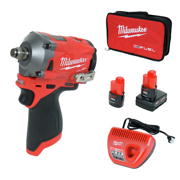 Milwaukee 2555-22 M12 FUEL Stubby 1/2 in. Impact Wrench with Friction Ring Kit Milwaukee 2555-22 M12 FUEL Stubby 1/2 in. Impact Wrench with Friction Ring Kit