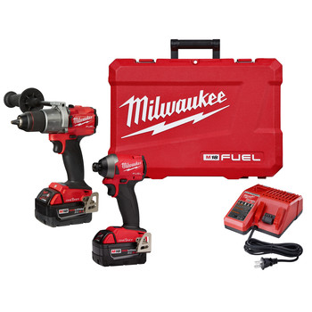 Milwaukee 2996-22 M18 FUEL 1/2 in. Cordless Hammer Drill / 1/4 in. Cordless Impact Driver with ONE-KEY Combo Kit (5 Ah) Milwaukee 2996-22 M18 FUEL 1/2 in. Cordless Hammer Drill / 1/4 in. Cordless Impact Driver with ONE-KEY Combo Kit (5 Ah)