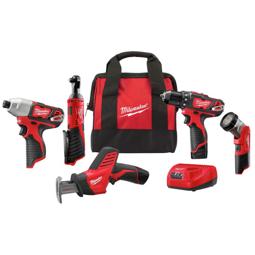 Milwaukee 249825 M12 Cordless LithiumIon 5Tool Combo Kit